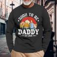 Soon To Be Daddy 2025 Retro Pregnancy Announcement Dad Langarmshirts Geschenke für alte Männer