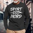 Sport Ist Mord Anti Unsporty Knife Lazy Retro Langarmshirts Geschenke für alte Männer