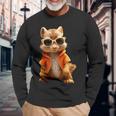 Squirrel With Sunglasses Animal Lovers Cute Rodent Langarmshirts Geschenke für alte Männer