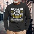 Stolzer Chef Einer Genialen Chaos Gang Saying Langarmshirts Geschenke für alte Männer