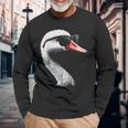 Swan Bird Graphic Animal Illustration Sunglasses Swan Langarmshirts Geschenke für alte Männer