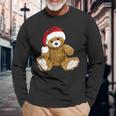 With Teddy Bear And Santa Hat Teddy Bear Christmas Langarmshirts Geschenke für alte Männer