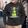 Tennis Snowman Tennis Player Santa Hat Christmas Langarmshirts Geschenke für alte Männer