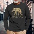 THAILAND ELEPHANT SYMBOL SIAM FLAG THAI EMBLEM Long Sleeve T-Shirt Gifts for Old Men