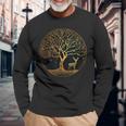 Tree Of Life Tree Of Life Yoga Meditation Tree Deer Langarmshirts Geschenke für alte Männer