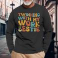 Twinning With My Work Bestie Spirit Week Best Friend Twin Long Sleeve T-Shirt Gifts for Old Men
