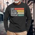 Video Gaming Game Retro Game Eat Sleep Brawl Repeat Langarmshirts Geschenke für alte Männer