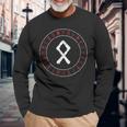 Viking Rune Othala Runic Circle Nordic Mythology Celtic Langarmshirts Geschenke für alte Männer