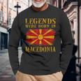 Vintage Macedonian Flag S Langarmshirts Geschenke für alte Männer