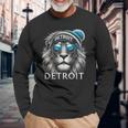 Vintage Football Game Day Lion Fan Long Sleeve T-Shirt Gifts for Old Men