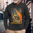 Vintage Honkzilla Silly Goose Goose Meme Catzilla Long Sleeve T-Shirt Gifts for Old Men