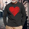 Vintage Red Heart Partner Children Lovealentine's Day Her Her Langarmshirts Geschenke für alte Männer