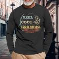 Vintage Reel Cool Grandpa Fisherman Father's Day Fishing Long Sleeve T-Shirt Gifts for Old Men