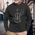 Violin &Iolin Music Notes Musician Langarmshirts Geschenke für alte Männer