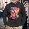 Violin Cartooniolin Loversiolin School Langarmshirts Geschenke für alte Männer