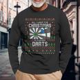 All I Want For Christmas Is Playing Darts Ugly Xmas Sweater Langarmshirts Geschenke für alte Männer