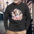 Watercolor Beagle Langarmshirts Geschenke für alte Männer