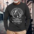 Whippet Guardian Angel Dog Greyhound Dog Saying Langarmshirts Geschenke für alte Männer