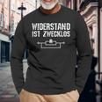 Widerstand Ist Zwecklos Elektriker Elektrizität Geschenk Langarmshirts Geschenke für alte Männer