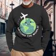 World Travel Around The World Trip Holidays Langarmshirts Geschenke für alte Männer