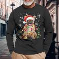 Xmas Lighting Santa French Bulldog Dog Christmas Langarmshirts Geschenke für alte Männer