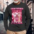 Zertifiziertes Freak Cat Meme Langarmshirts Geschenke für alte Männer