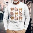 American Football Game Day Vibes Coquette Bow Football Lover Long Sleeve T-Shirt Gifts for Old Men
