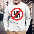 Anti-Nazi Anti-Facist Anti-Dictators Anti-Evil Long Sleeve T-Shirt Gifts for Old Men