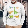 Children's Dinosaur Popular Dinos With Name Langarmshirts Geschenke für alte Männer