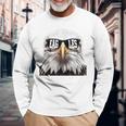 Cool Face Eagles With Sunglasses Vintage Eagles Flying Bird Long Sleeve T-Shirt Gifts for Old Men