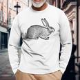 Cool Vintage Country Farm Animal Rabbit Hare Bunny Long Sleeve T-Shirt Gifts for Old Men