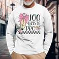 Cute 100Th Day Of School Coquette Bow 100 Days Of Pre-K Long Sleeve T-Shirt Gifts for Old Men