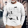 Cute Cat Music Noteintage Notes Musician Langarmshirts Geschenke für alte Männer