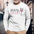 Die Tut Nix Die Will Nur Lillet Fan Summer Cocktail Party Langarmshirts Geschenke für alte Männer