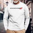 Dodge Wordmark Logo Gray Langarmshirts Geschenke für alte Männer