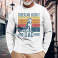 Dog Husky Papa -Intage Siberian Husky Dad Langarmshirts Geschenke für alte Männer