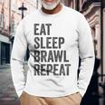 Eat Sleep Brawl Repeat Brawler ideo Player Gray Langarmshirts Geschenke für alte Männer