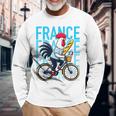 France Bicycle And Baguette Breton Stripes Rooster Langarmshirts Geschenke für alte Männer