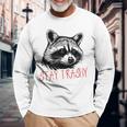 Street Cat Vintage Stay Trashy Raccoon Long Sleeve T-Shirt Gifts for Old Men