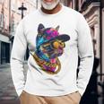 Genial Hip Hop Cat Urban Streetwear B-Boy Graffiti Camiseta de manga larga Regalos para ancianos