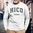 Hico Texas Tx Sportifintage T-shirt à manches longues Cadeaux pour les vieillards