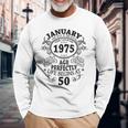 January 1975 50 Years Decoration 1975 50Th Birthday Langarmshirts Geschenke für alte Männer