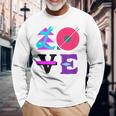 Love Colourful Typography For Creative Individuality Blue Langarmshirts Geschenke für alte Männer