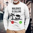 Maldives Calls Souvenir Holiday Travel Summer Langarmshirts Geschenke für alte Männer