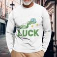 Pushing My Luck Tractor St Patrick Day Toddler Boy Men Long Sleeve T-Shirt Gifts for Old Men