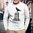 The Raven El Cuervo Poe Usher Lápida Gótico Nevermore Oscuro Camiseta de manga larga Regalos para ancianos