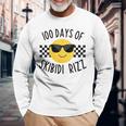 Retro 100 Days Of Skibidi Rizz Smile Face 100 Days Of School Long Sleeve T-Shirt Gifts for Old Men