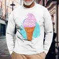 Soft Ice Cream In The Waffle Summer Ice Cream S Langarmshirts Geschenke für alte Männer