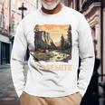 Vintage Yosemite National Park Nature Lover Adventure Long Sleeve T-Shirt Gifts for Old Men