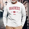 Waukee Iowa Iaintage-Sportdesign Roter Druck Langarmshirts Geschenke für alte Männer